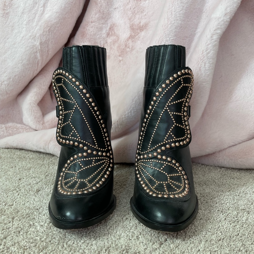 Sophia Webster Karina Studded Butterfly 100mm Bootie Black 38.5